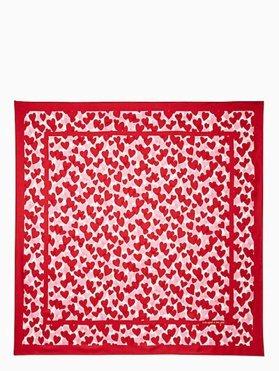Shop Kate Spade Heart Party Square Scarf In Charm Red