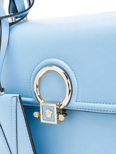 Shop Versace Small Dv One Bag - Blue