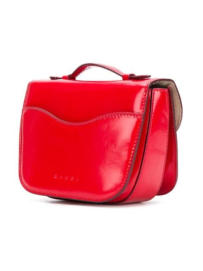 Shop Marni Heart Lock Shoulder Bag - Red