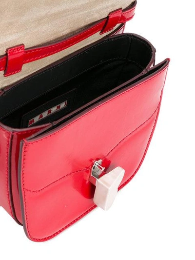 Shop Marni Heart Lock Shoulder Bag - Red