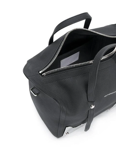Shop Calvin Klein 205w39nyc Silver Plaque Shoulder Bag - Black