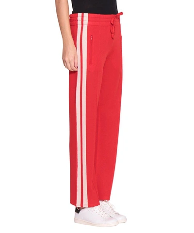 Shop Isabel Marant Étoile Viscose Blend Track Pants In Rosso