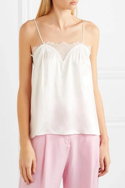 Shop Cami Nyc Sweetheart Lace-trimmed Silk-charmeuse Camisole