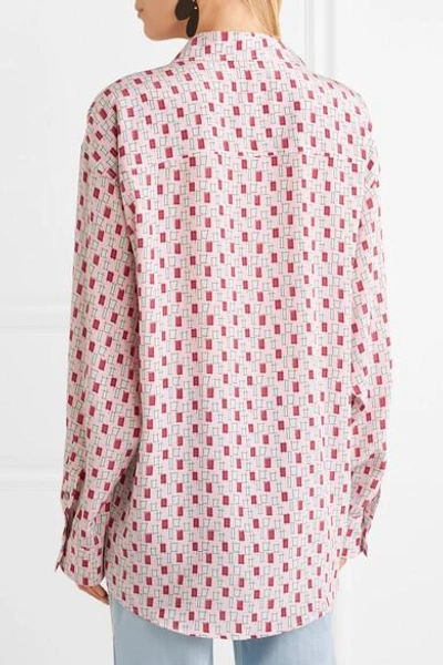 Shop Marni Printed Silk Crepe De Chine Shirt In Pink