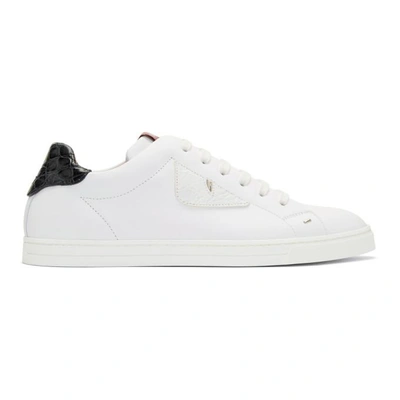 Shop Fendi White Bag Bugs Sneakers In White F11f0