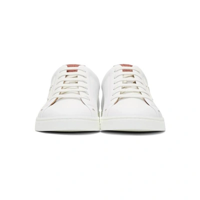 Shop Fendi White Bag Bugs Sneakers In White F11f0