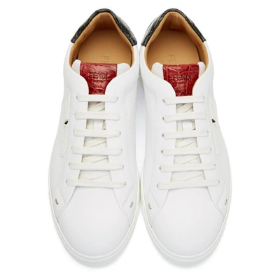 Shop Fendi White Bag Bugs Sneakers In White F11f0