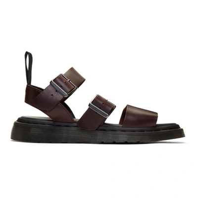 Shop Dr. Martens' Black & Brown Charro Gryphon Sandals