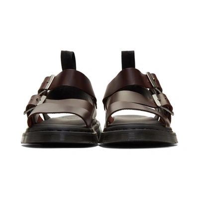 Shop Dr. Martens' Black & Brown Charro Gryphon Sandals