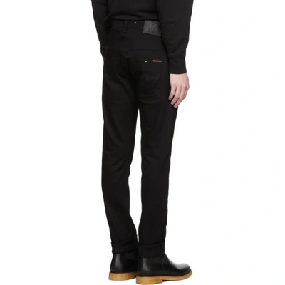Shop Nudie Jeans Black Thin Finn Jeans In Dry Cold Bl