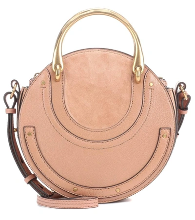 Shop Chloé Pixie Leather And Suede Shoulder Bag In Beige