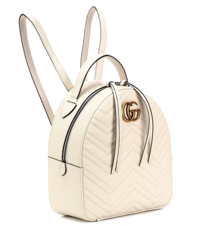 Shop Gucci Gg Marmont Matelassé Leather Backpack In White