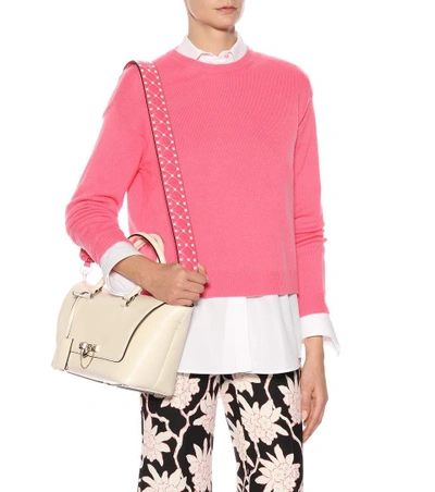 Shop Valentino Rockstud Spike Leather Bag Strap In Pink