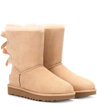 Shop Ugg Bailey Bow Ii Suede Boots In Beige