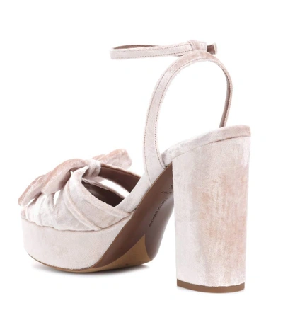 Shop Tabitha Simmons Jodie Velvet Sandals In Pink