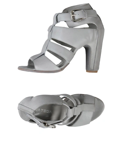 Shop Strategia Sandals In Grey