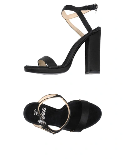 Shop Fabi Woman Sandals Black Size 6 Textile Fibers