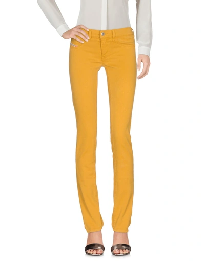 Shop Diesel Casual Pants In Ocher