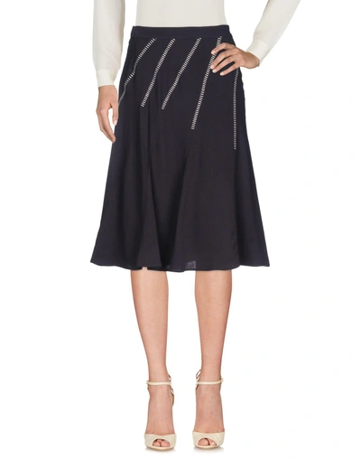 Shop French Connection Knee Length Skirts In Dark Blue