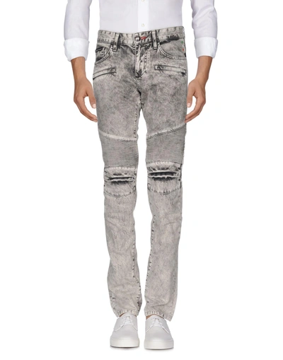 Shop Philipp Plein Denim Pants In Grey