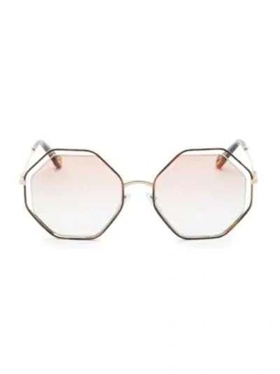 Shop Chloé Poppy Octagon Sunglasses In Peach