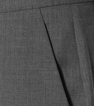 Shop Prada Cropped Wool Trousers In Grey