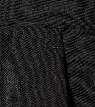 Shop Prada Cropped Wool Trousers In Black