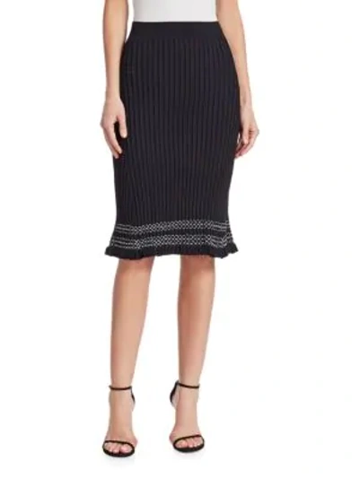 Shop Altuzarra Gwendolyn Contrast Trim Knit Skirt In Black