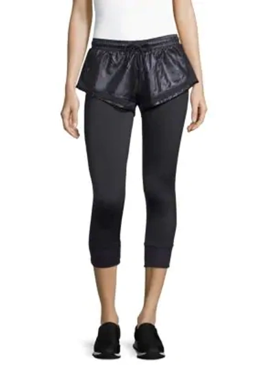 Shop Adidas By Stella Mccartney Performance Essentials Short Over Tights In Black