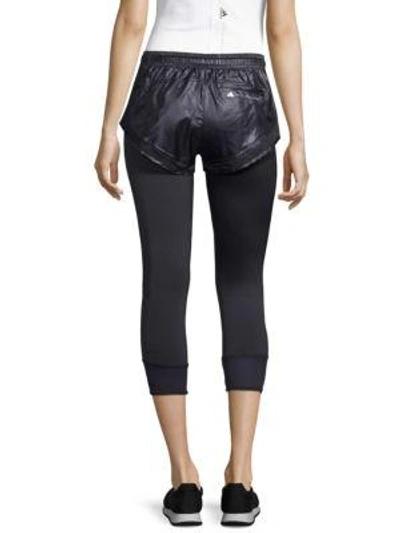 Shop Adidas By Stella Mccartney Performance Essentials Short Over Tights In Black