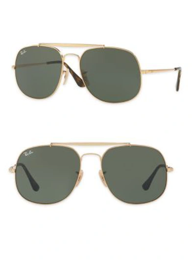 Shop Ray Ban Rb3561 57mm General Aviator Sunglasses In Gold Green