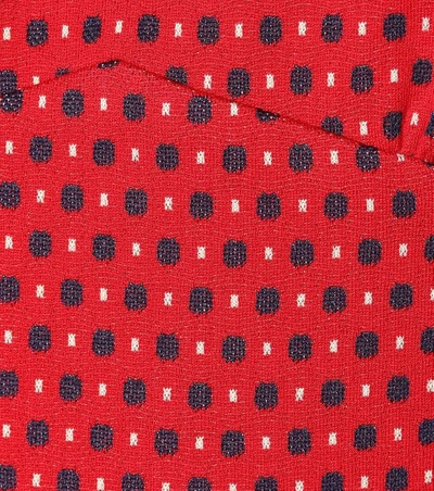 Shop Miu Miu Printed Cotton-blend Minidress In Red