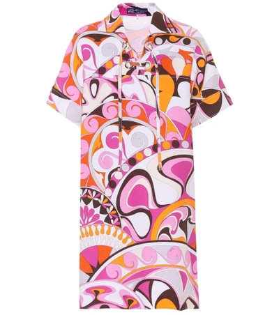 Shop Emilio Pucci Printed Cotton Dress In Pink