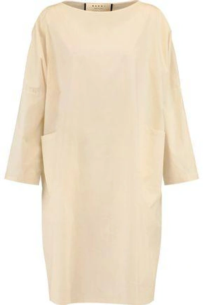 Shop Marni Woman Cotton-poplin Dress Ivory