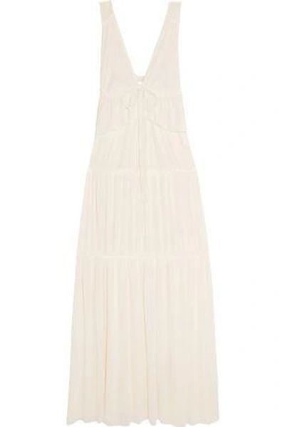 Shop See By Chloé Tiered Voile Maxi Dress In Ecru