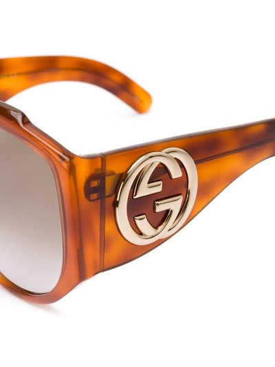 Shop Gucci Oversized Sunglasses In Brown