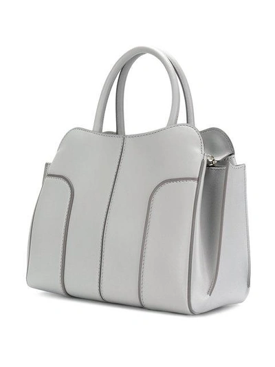 Tod's Sella Mini Leather Shoulder Bag In Grey | ModeSens