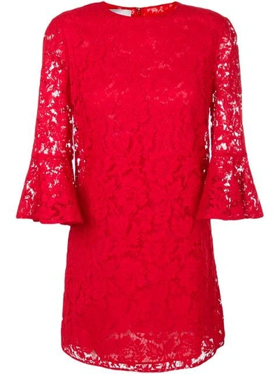 Shop Valentino Flared Sleeve Lace Dress