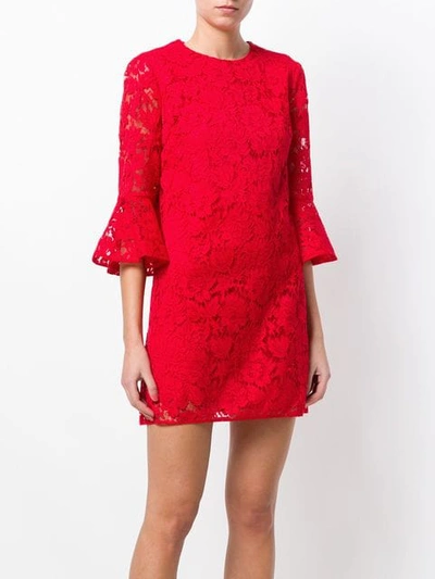 Shop Valentino Flared Sleeve Lace Dress