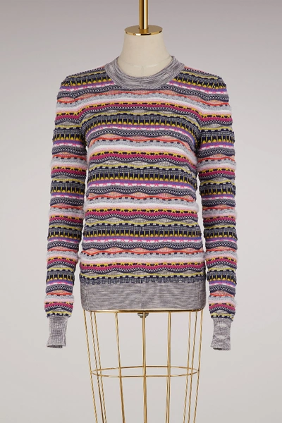 Shop Carven Cotton Sweater In Multicolore