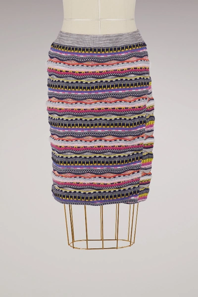 Shop Carven Short Cotton Skirt In Multicolore