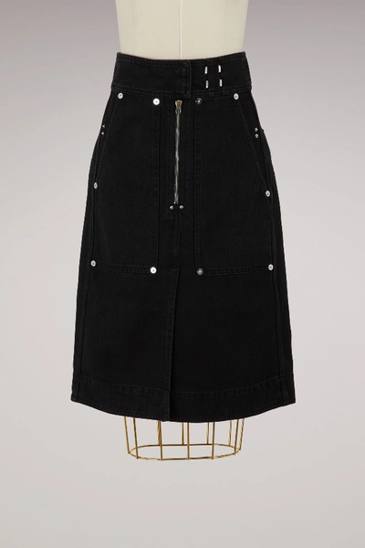 Shop Isabel Marant Nancy Cotton Skirt In Faded Black