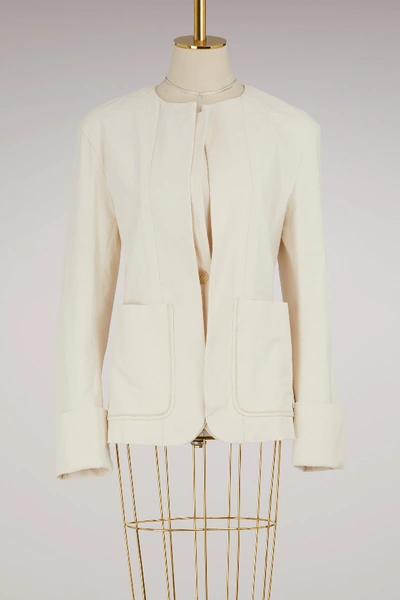 Shop Isabel Marant Leona Cotton Jacket In Off-white