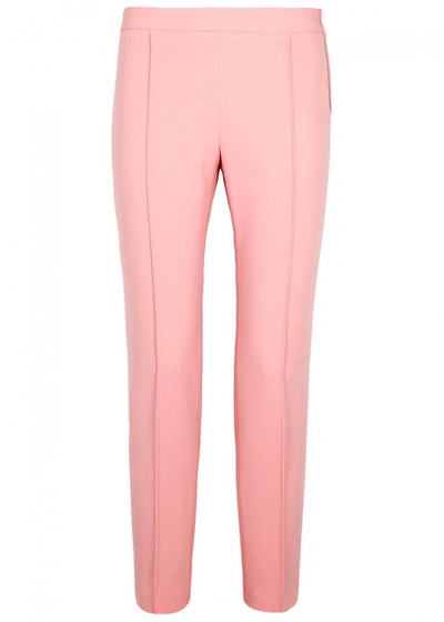 Shop Boutique Moschino Pink Cropped Slim-leg Trousers