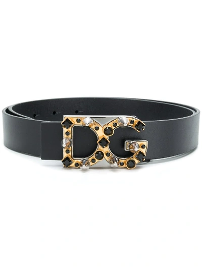 Shop Dolce & Gabbana Logo Buckle Belt - Black