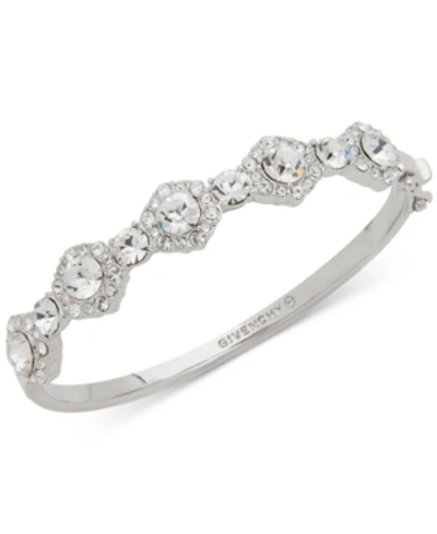 Shop Givenchy Crystal Bangle Bracelet In Silver