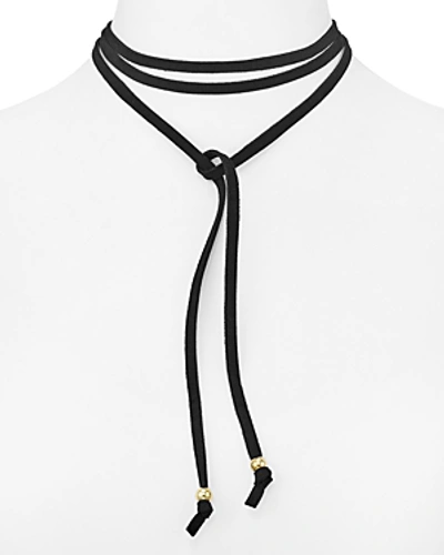 Shop Jules Smith Suede Wrap Choker Necklace, 58 In Gold/black