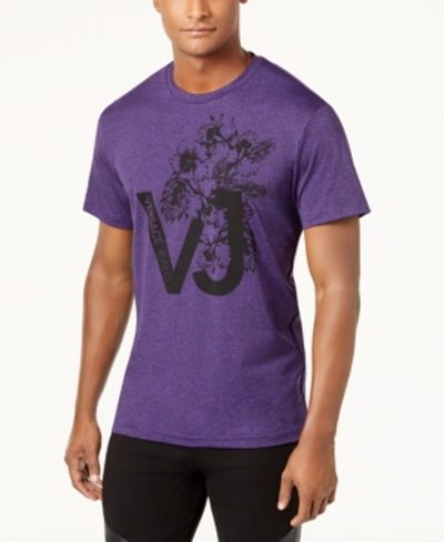Shop Versace Men's Graphic-print T-shirt In Purple