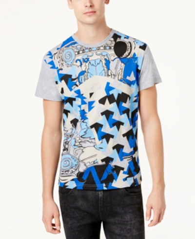 Shop Versace Men's Graphic-print T-shirt In Grey
