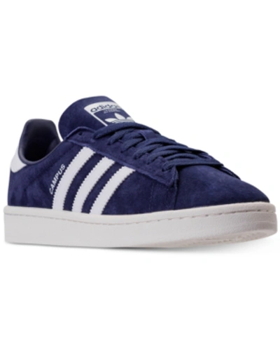 Shop Adidas Originals Adidas Men's Campus Casual Sneakers From Finish Line In Dark Blue/ftw Wht/chalk
